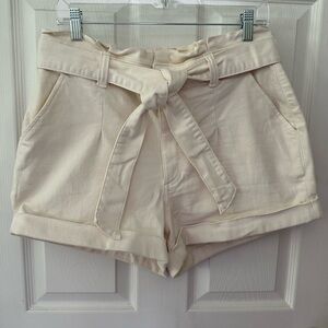 Express Cream High Waist Shorts